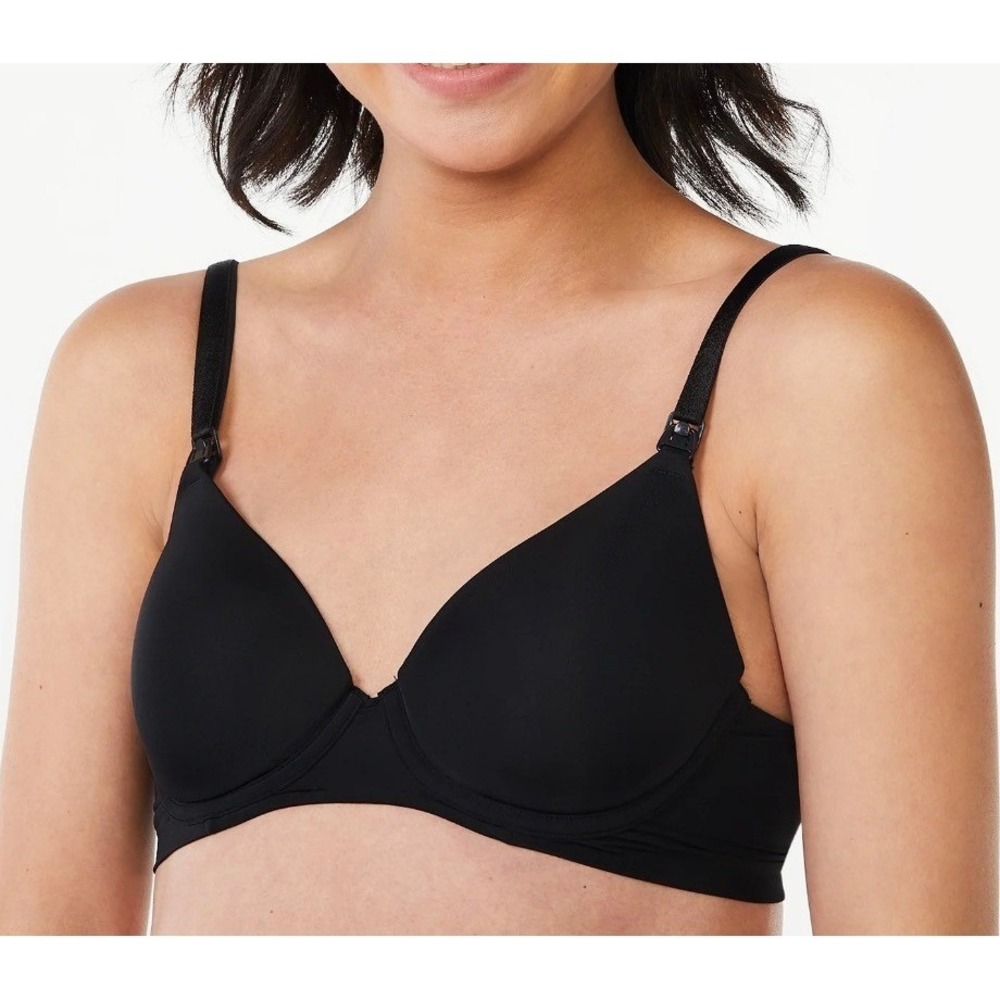 Joyspun Womens Maternity Nursing T-Shirt Bra‎ Flex Cup Black 36C NEW - Picture 2 of 8
